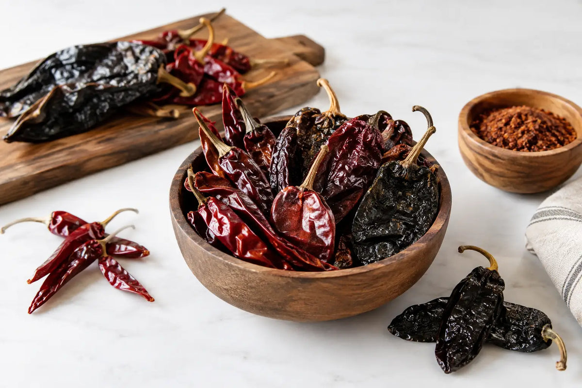 Guía de chiles secos mexicanos para cocinar
