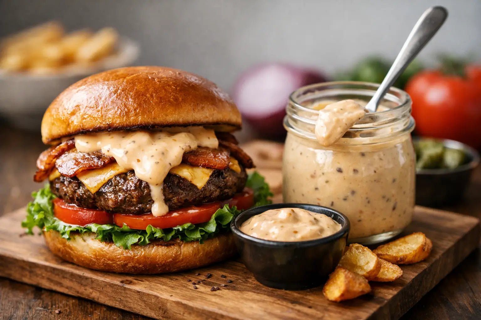 Salsa gourmet para hamburguesas que sí destaca - Salsas Trucho