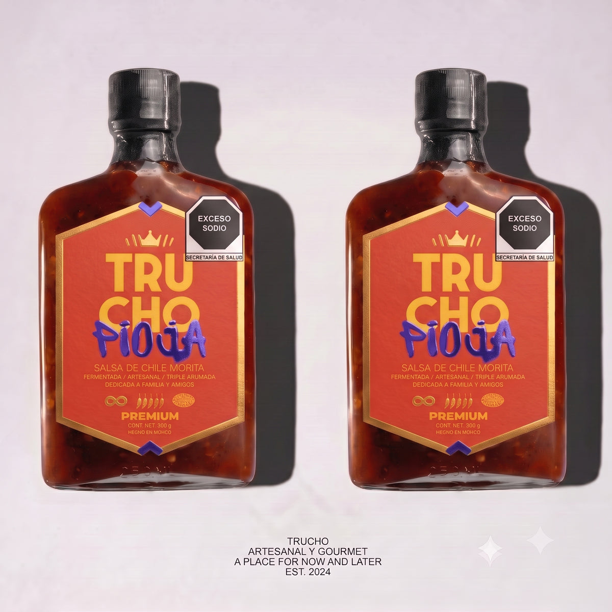 Salsa Pioja Chile Morita Ahumado 2 piezas | Artesanal Fermentada 30 Días