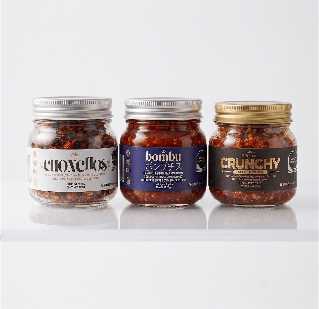 Gourmet Bundle Trucho 3 | Kit 3 Salsas Artesanales Premium | Conchos, Crunchy & Bombu - Salsas Trucho